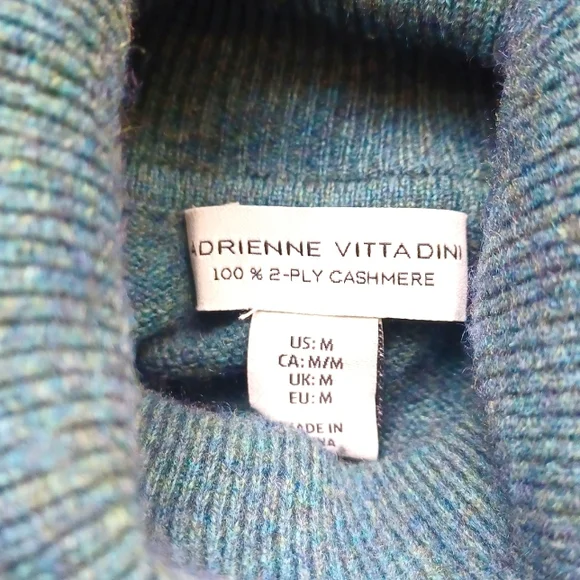 Adrienne Vitadini 100% 2-Ply Cashmere Turtleneck Size Medium - Picture 3 of 4